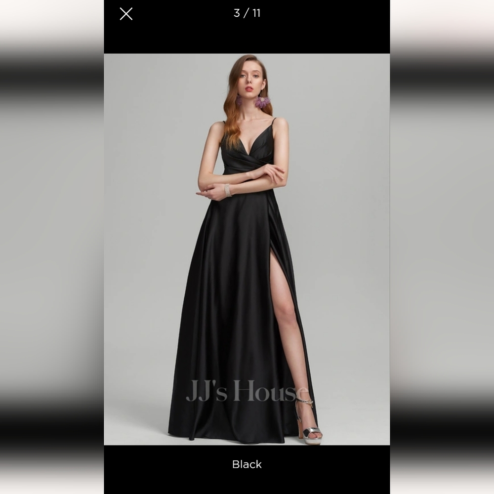 Black satin dress